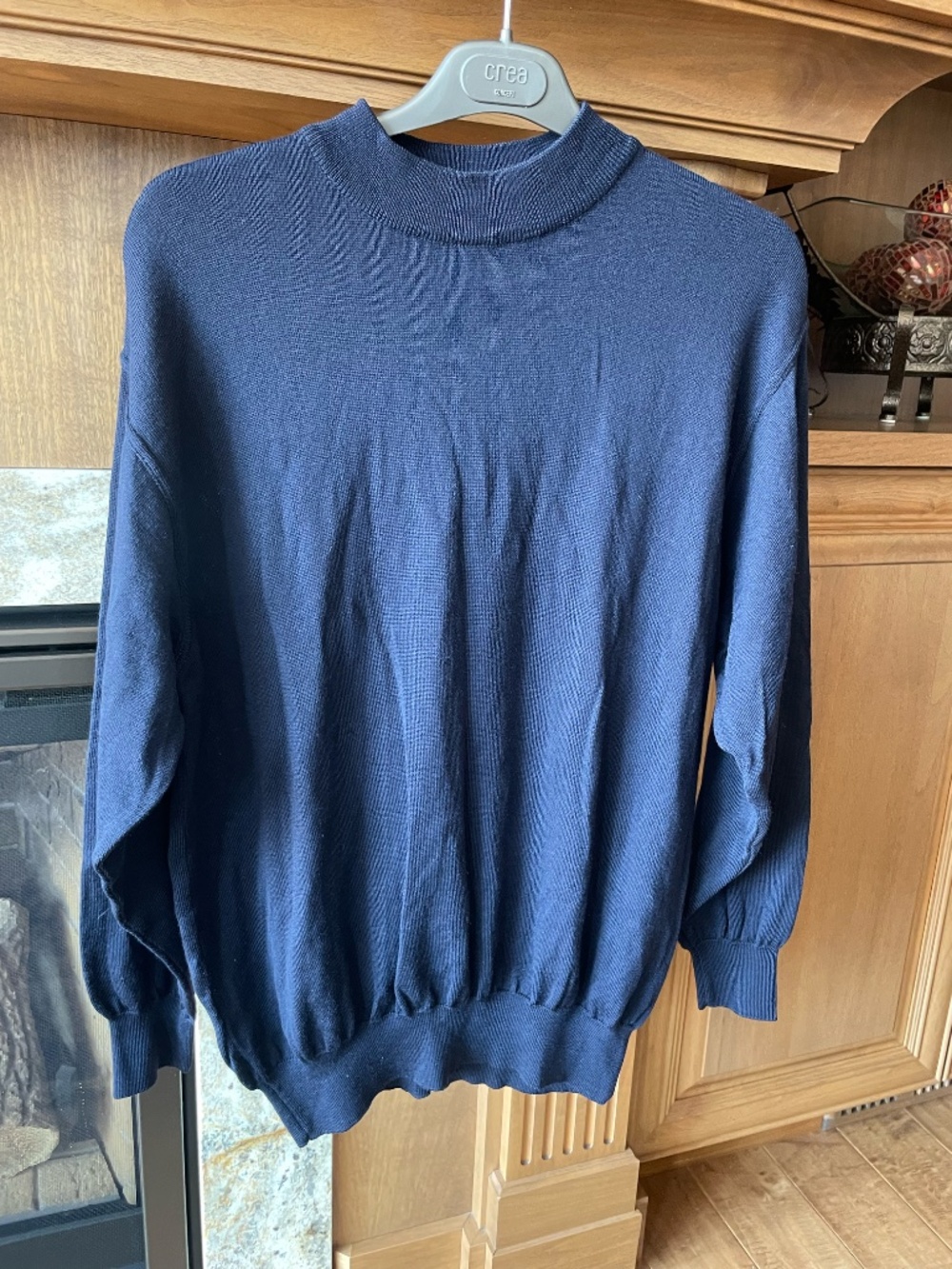 Gianni Bugli Milano Pure New Wool Navy Blue Crewneck Sweater Men's L